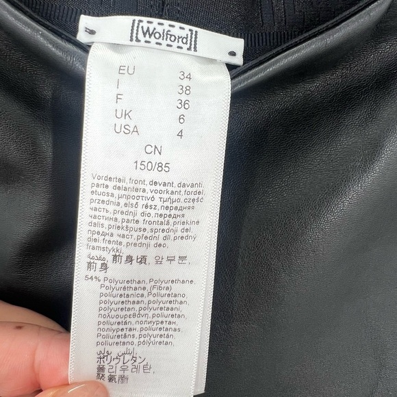 Wolford Jo Two Tone Vegan Leather Bailey Fabric High Waisted Leggings - Picture 4 of 6